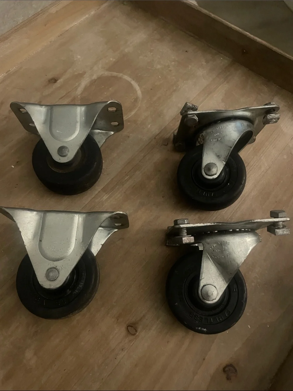 Heavy-Duty Faultless Black Caster Wheels - Set of 4 100/500 3 inch wheels